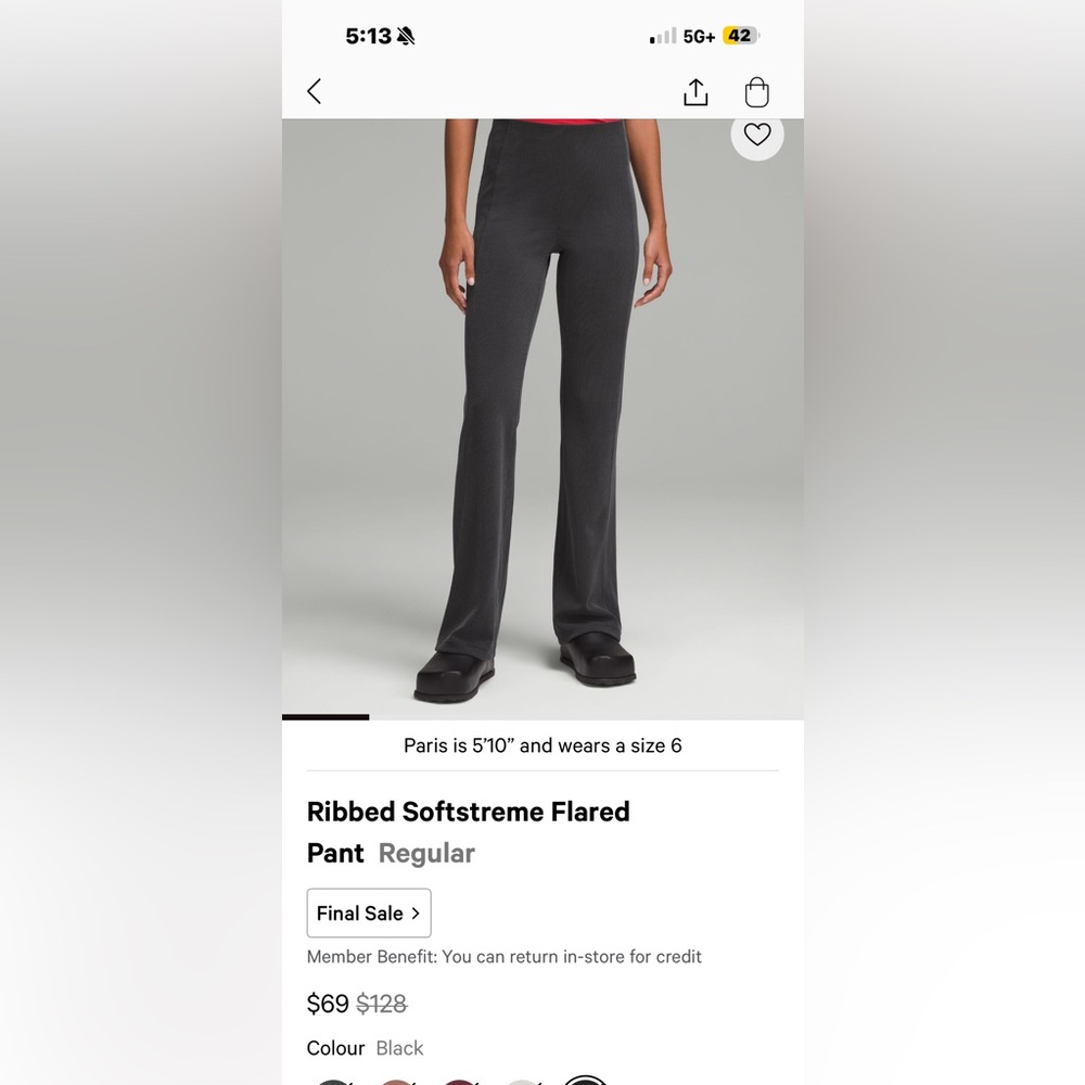 Black Lululemon flare pants - Picture 4 of 4